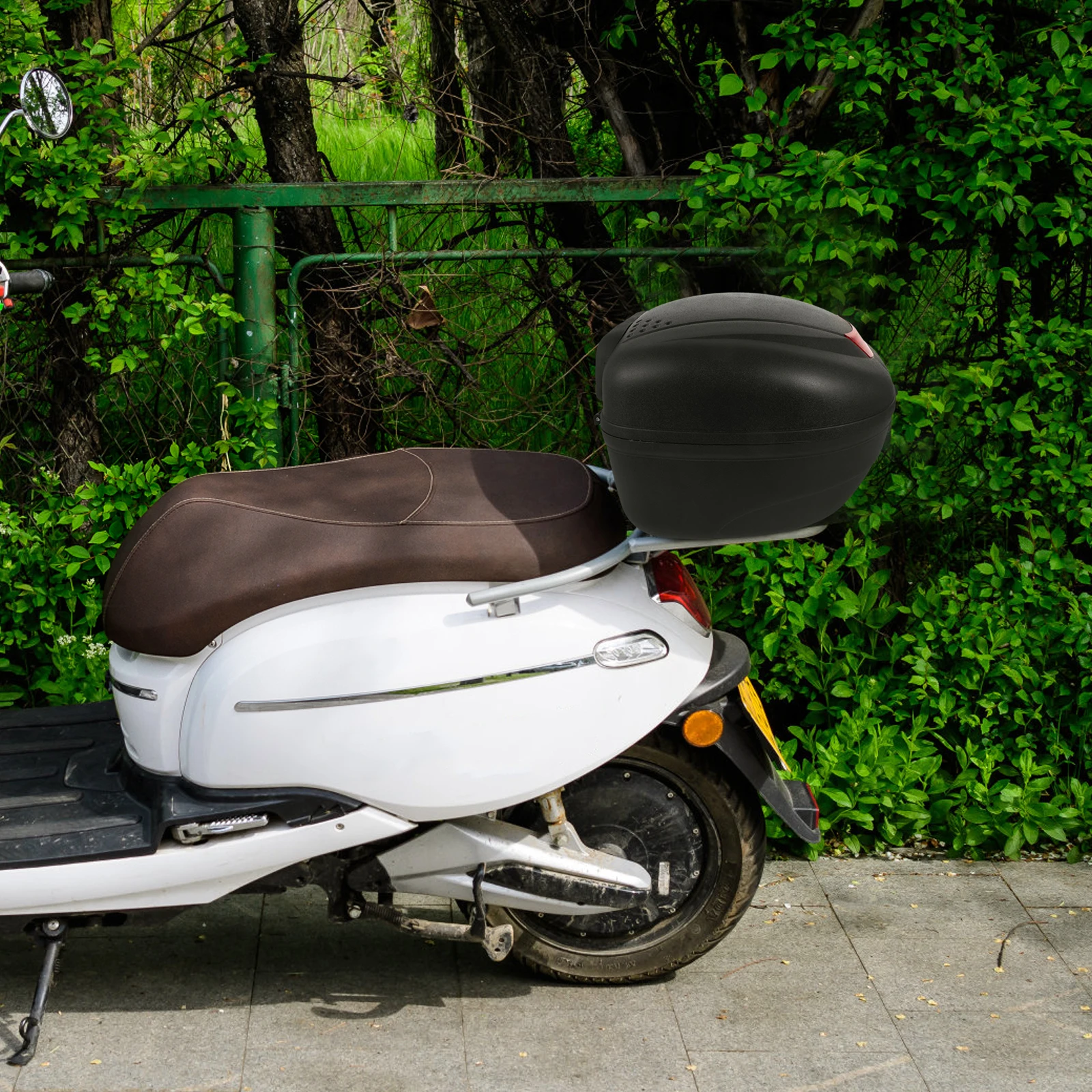 

Waterproof Motorcycle Tail Rain Resistant Durable Case Scooter Rear Storage Box Reflective Design Easy Install Spacious Capacity