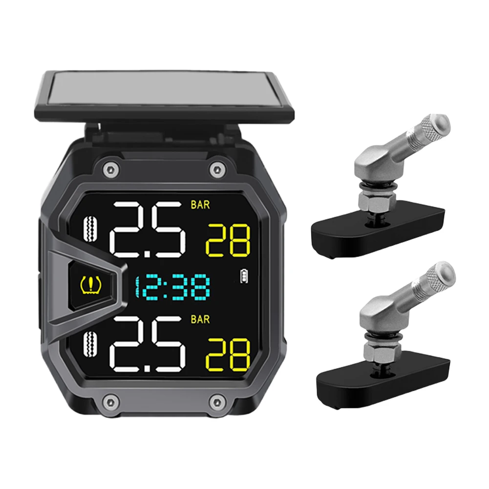 Motorcycle Air Pressure Sensor USB Port Bike Air Pressure Monitor Real-Time Wireless Tire Pressure Detector for Emergencies Tool