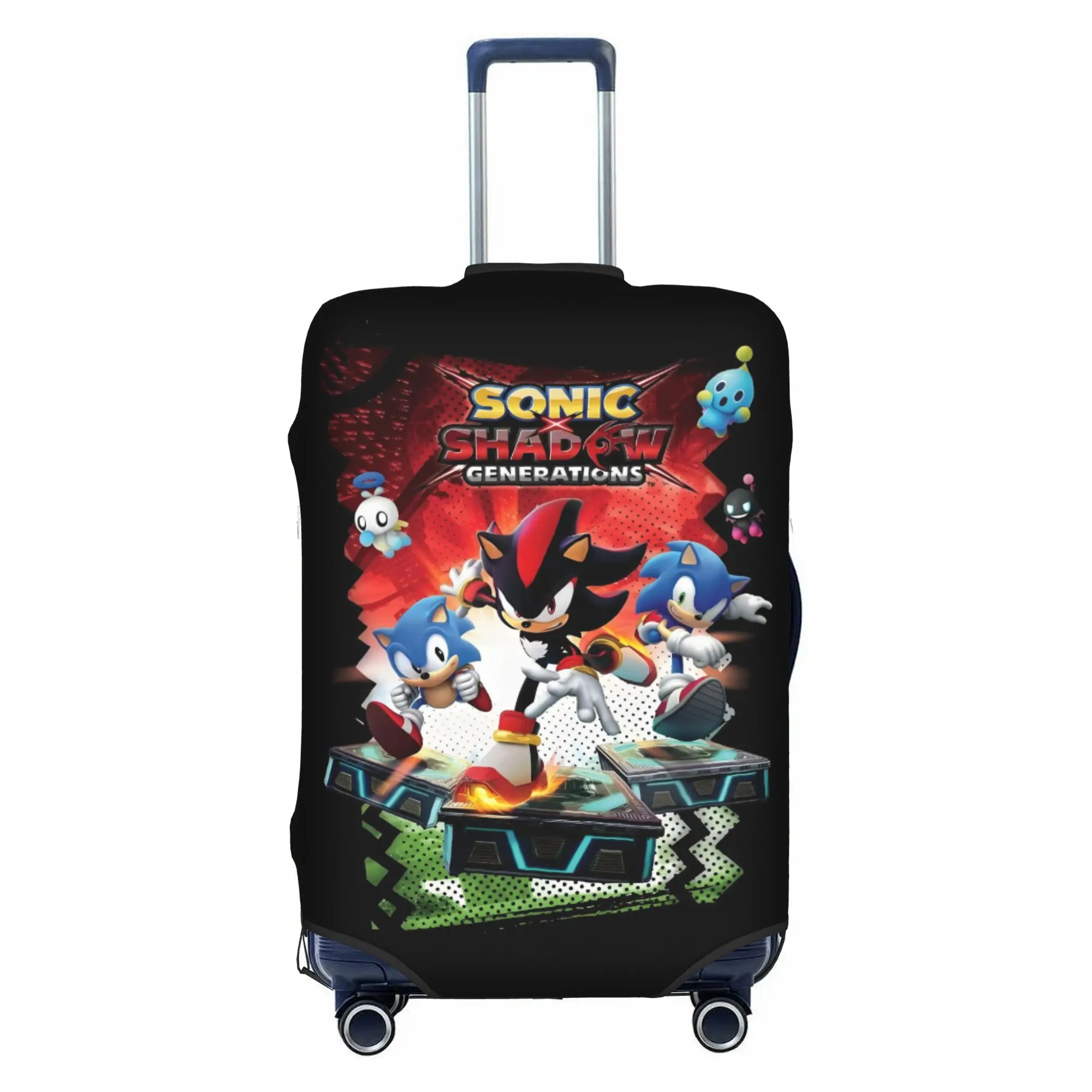 Funny Hedgehogg Shadow Japanese Game  Luggage Cover Protector Elastic Cartoon  Travel Suitcase Covers