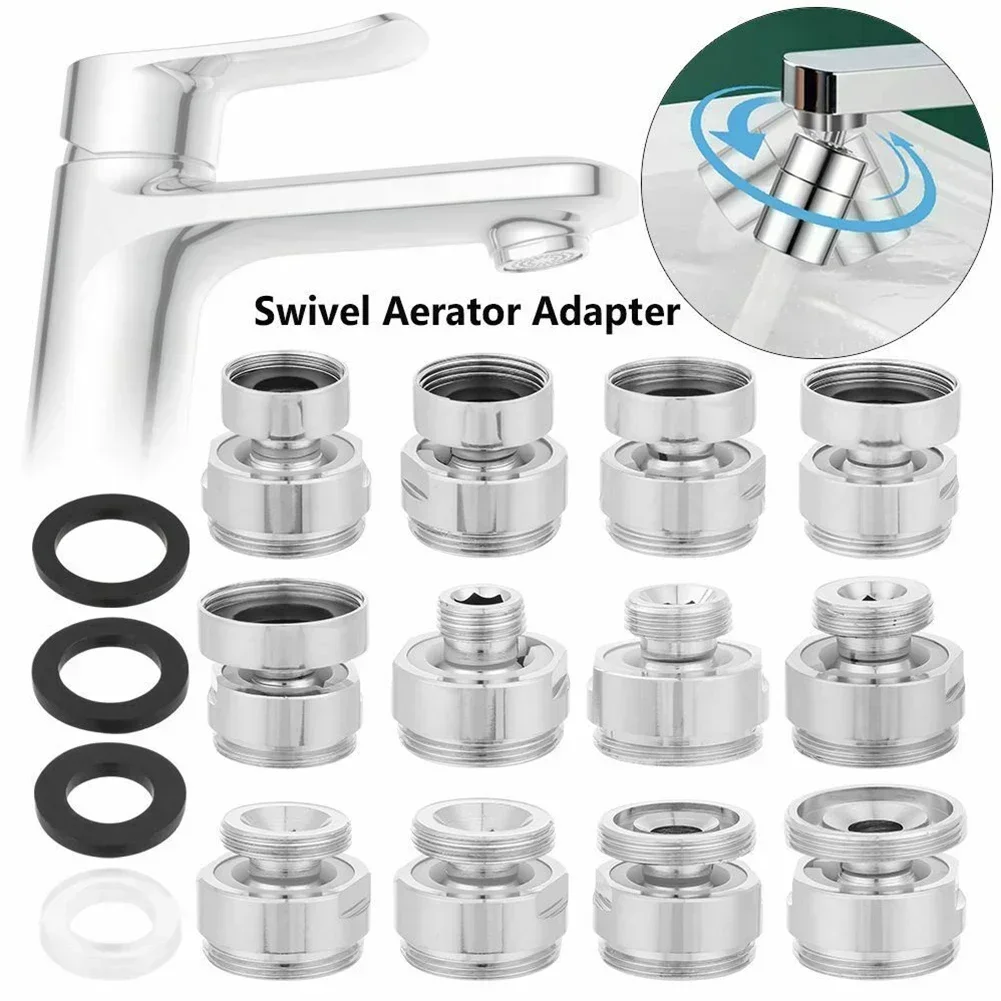 360 Degree Adjustable Swivel Aerator Faucet Connector Femal 16/18/20/22/24mm To Male 22mm Tap Adapter Aerator Connector