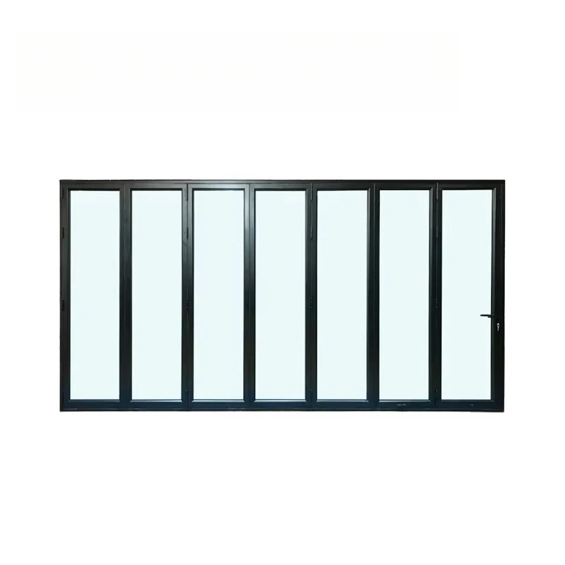 Space-saving, seamless, noise-free, heat-breaking aluminum glass folding door