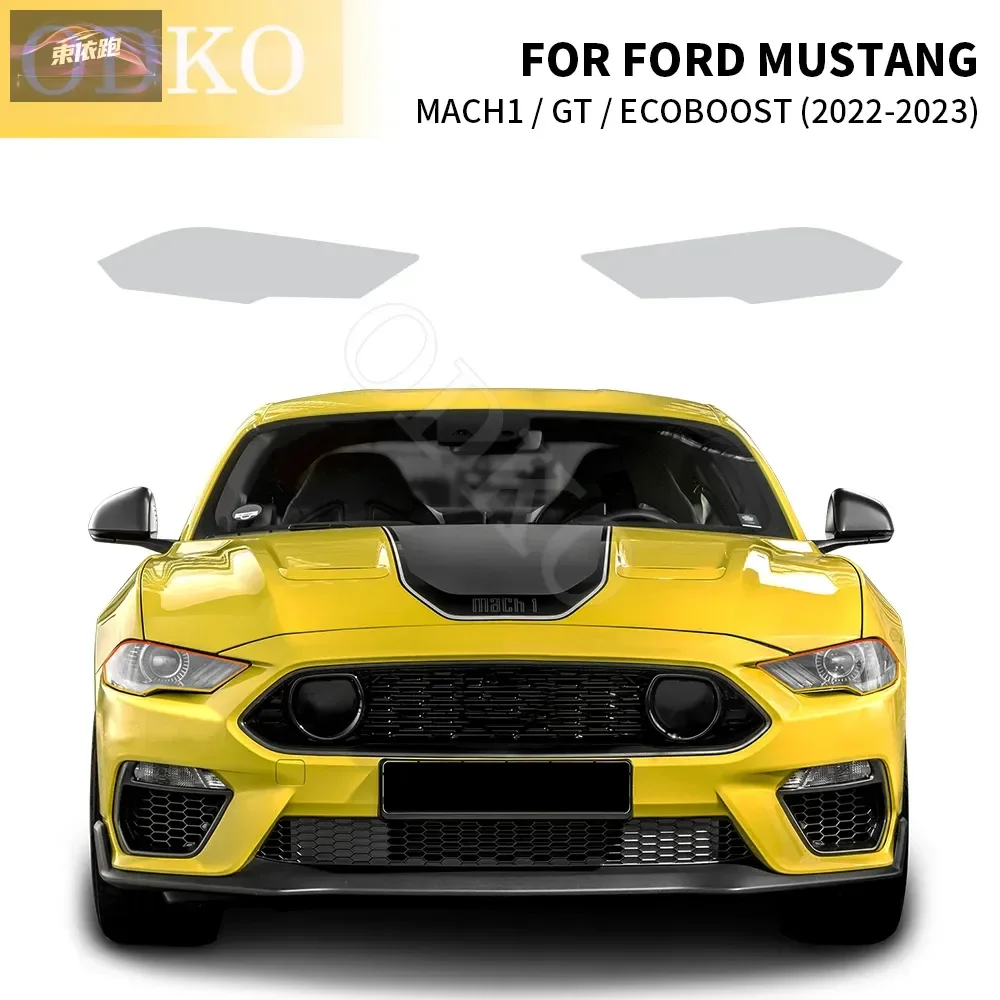 

Защитная пленка для автомобильных фар и задних фонарей для Ford Mustang Mach 1 2022-2023, передняя защита от царапин, черная прозрачная наклейка из ТПУ PPF