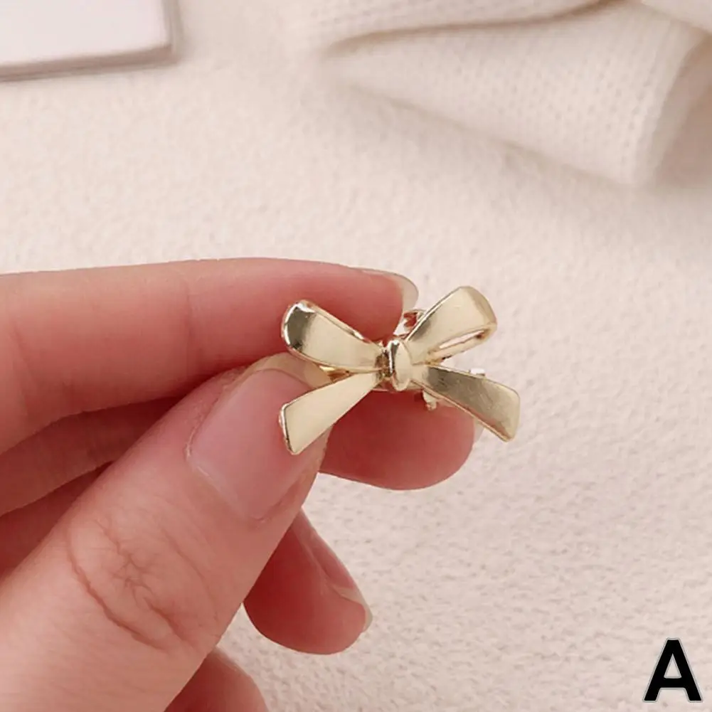 New Korean Metal Bow Hair Clip For Women Sweet Cool Silver Color Small Side Clip Duckbill Hairpin Headwear Hair Accessories I2E7