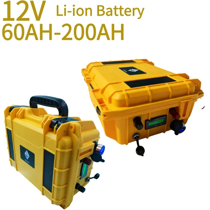 Grade A 12V Li-ion Battery Pack 60Ah-200Ah Portable Power Unit, Alternative To Lead-Acid Cells For Off Grid Power Application