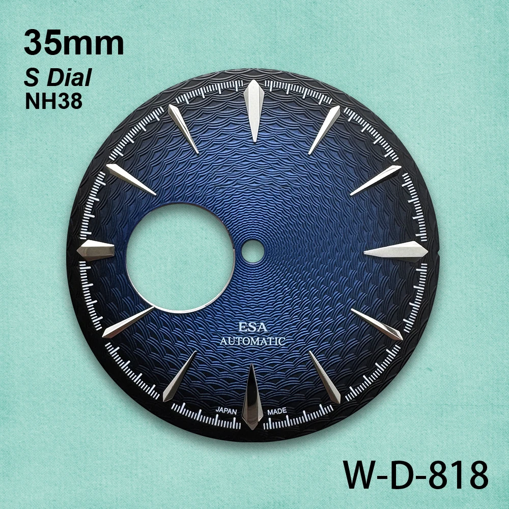 35mm Cocktail Hollow Out S Dial Fit NH35/NH36/NH38 Movement High-Quality Woven Pattern Dial Watch Modification Accessories