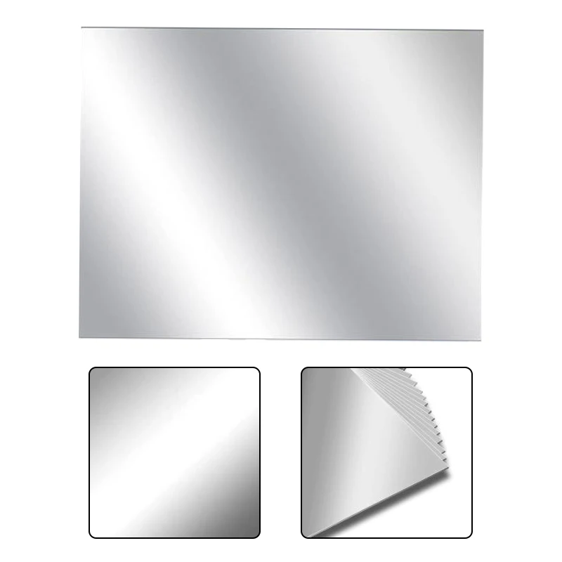24PCS Flexible Mirror Wall Stickers Silver 10x15cm Panels For Home Decor Living Room Bedroom DIY Decoration Art