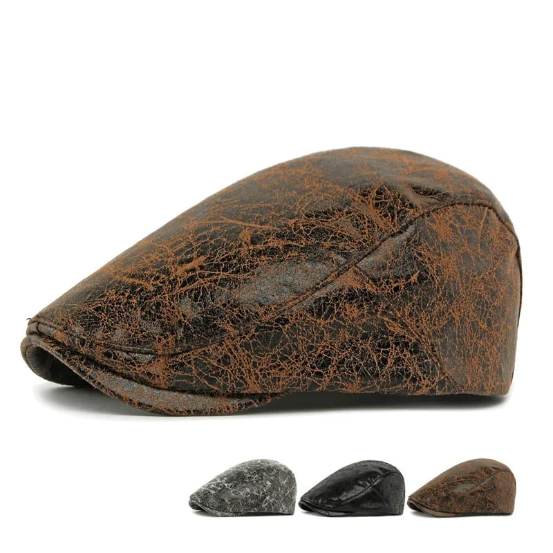 Winter Polyester Print Warm Newsboy Caps Men Flat Cap Women Painter Beret Hats 123