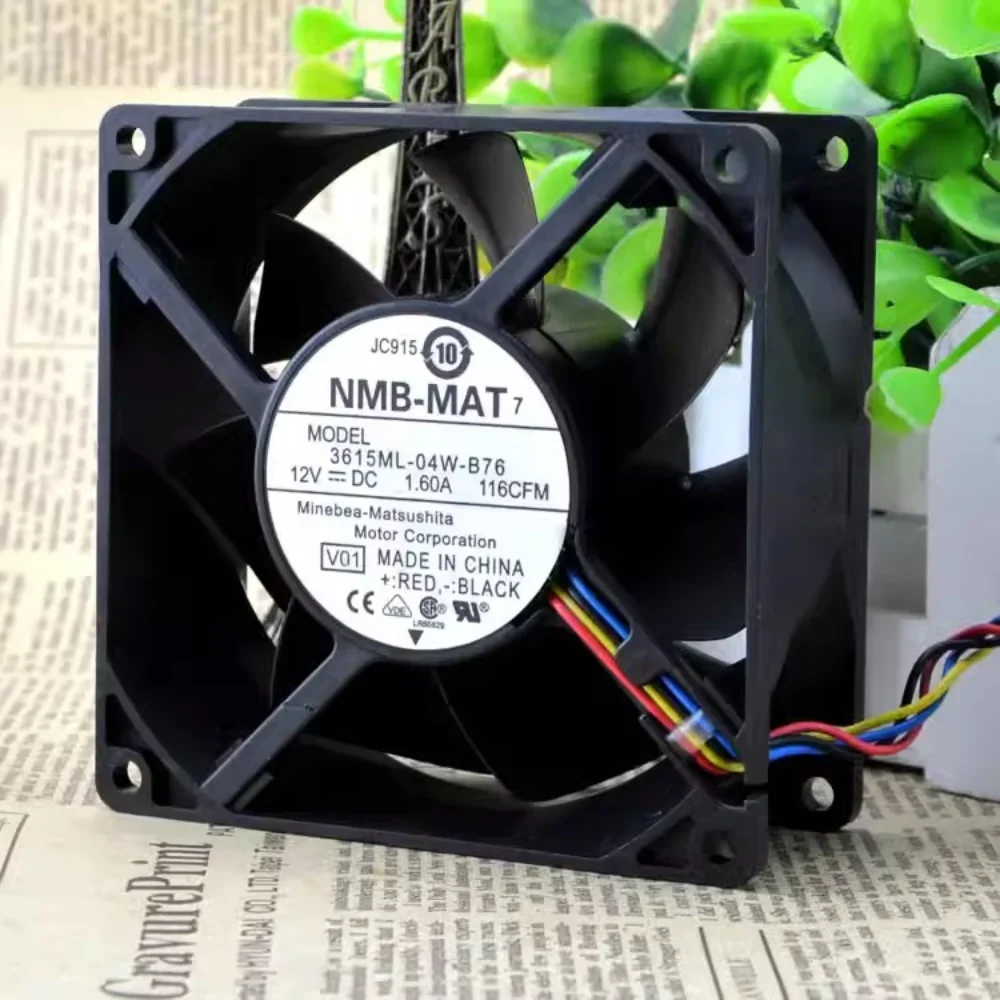 3615ML-04W-B76 Server Fan  for NMB NMB-MAT High Air Volume Fan PWM Temperature Control Fan 9038 DC12V 1.6A 9CM 90*90*38MM Used