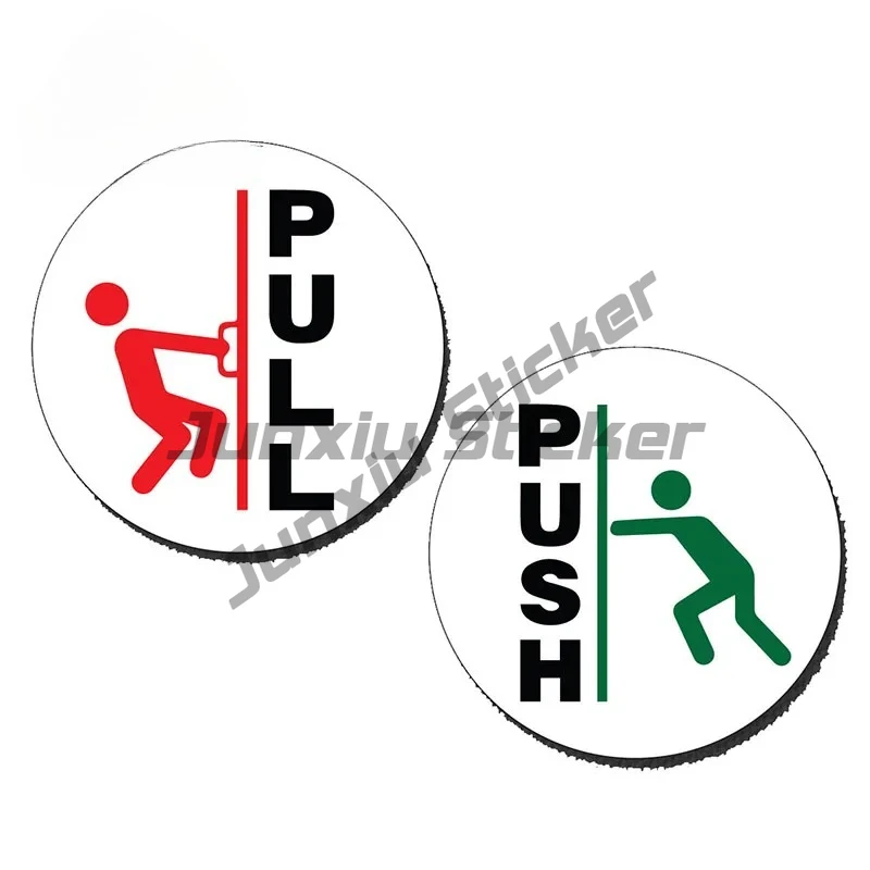 

Pull Push Stickers for Glass Door Shop Safety Information Sign Cafe Office Car Stickers Graphics