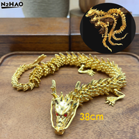 1*Dragon Model Alloy 3D Dragon Can Rotate Dragon Tabletop Arts Crafts Decoration Dragon Statue Creative Gift Children's Toy Gift
