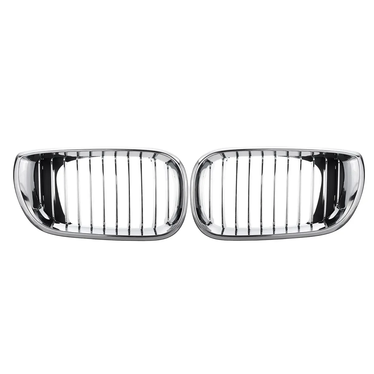 Pair Chrome Front Bumper Kidney Grill For BMW E46 4 Door Sedan 320i 325i 325Xi 330i Facelift 2002-2005 Front Hood Grille Grill