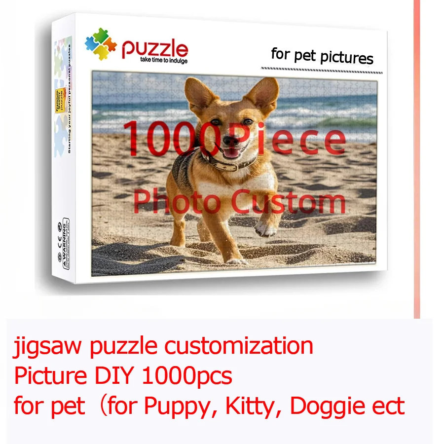 Customized 1000 Piece White Card Paper Jigsaw Puzzle Personalize Your Pet Souvenir with High-Quality Photos for Dogs Cats Birds