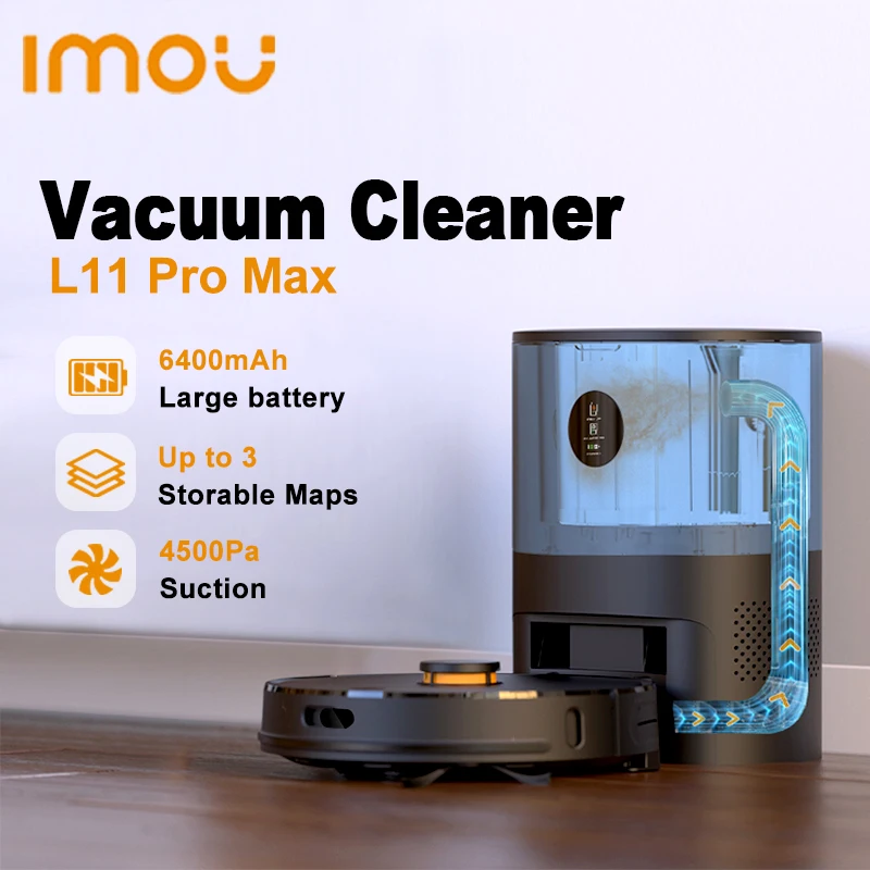 IMOU Vacuum Cleaner L11 Pro Max  6400mah with Charging Dock Robotic Sweeper 4000pa Suction LiDAR laser Home Appliance