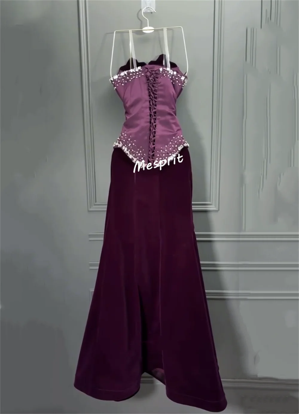 Vestidos largos de trompeta sin tirantes con purpurina Grace personalizados, vestido de noche brillante, ocasión a medida, elegante vestido de fiesta de bienvenida