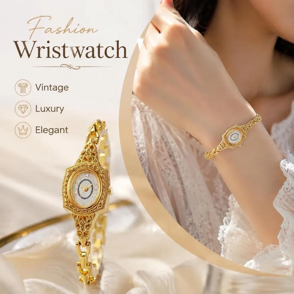 Medieval Style Vintage Ladies Watch Elegant Luxury Fashion Wristwatch Exquisite Small Dial Women's Watch Women