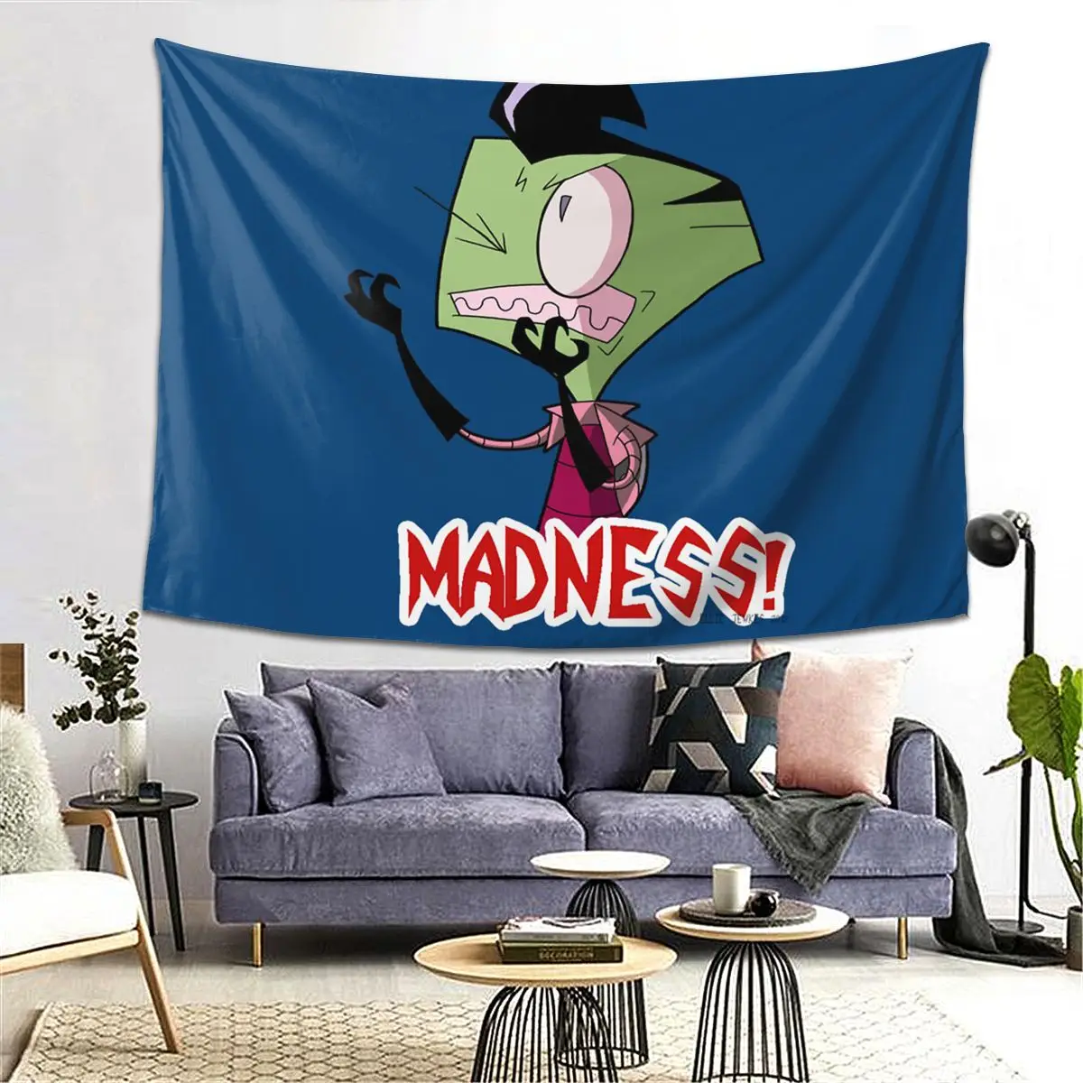 

Invader Zim Madness! Гобелен Декор Художественные Эстетические Гобелены для Гостиной Спальни Домашняя Настенная Ткань Настенный Гобелен