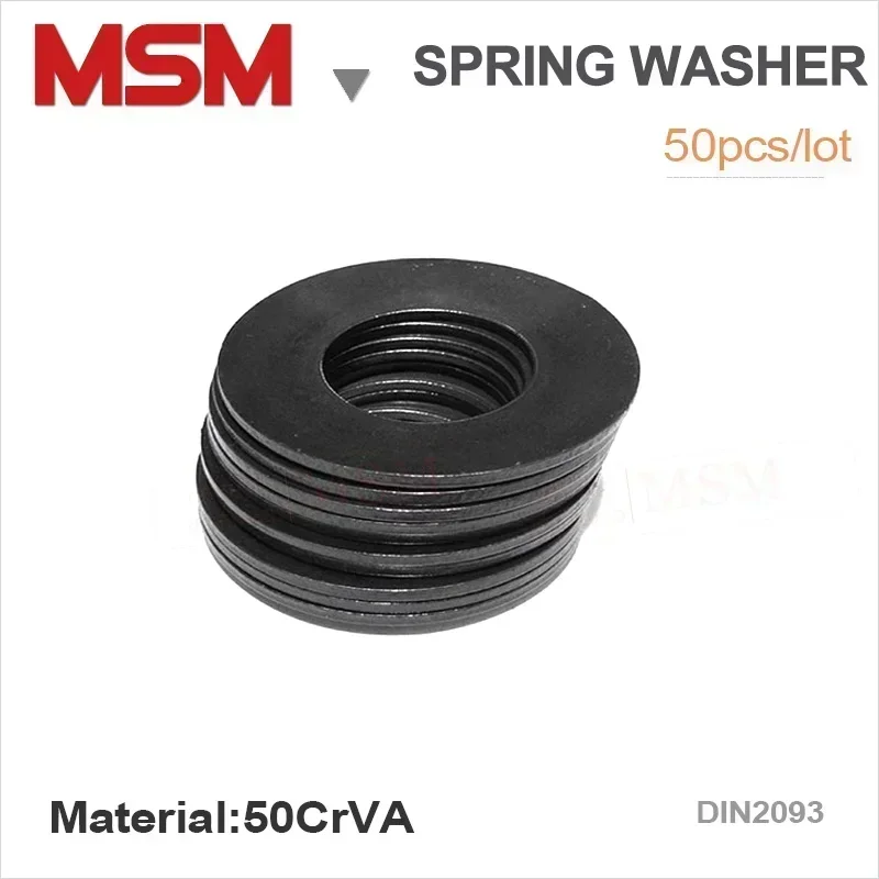 50pcs Compression Spring Gasket 50CrVA Material Black Disc Spring Outer Diameter 6/8/10/12.5/14/16/18/mm Conical Washer