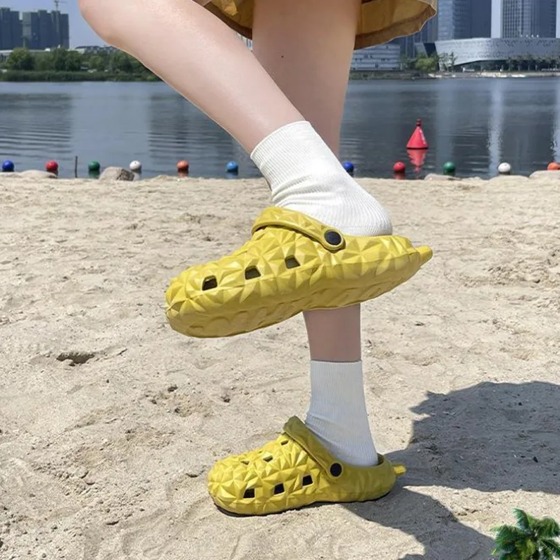 

Home Women Slipper Clog Durian fruit Cute Cloud Sandals Summer Flip Flops Beach Slides Funny Casual House Shoes Flat Female