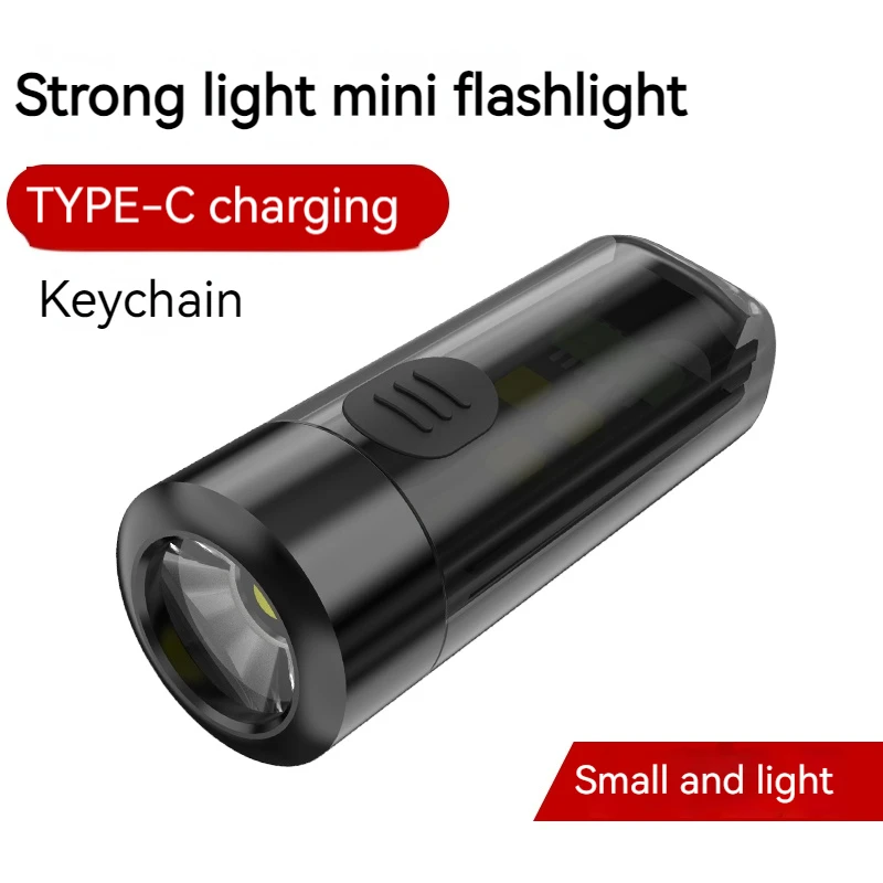 Mini Pocket Keychain Light 7 Lighting Modes Emergency Flashlight Rechargeable LED Portable Outdoor Camping Fishing Torch Lamp