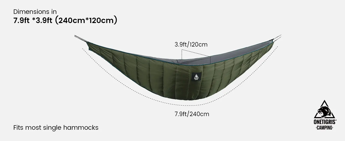 OneTigris Leichtgewichtige Hängematte Unterdecke 40 F bis 68 F (5°C bis 20°C) 3-Jahreszeiten-Unterdecke für Wandern, Camping und Reisen – Detail 4