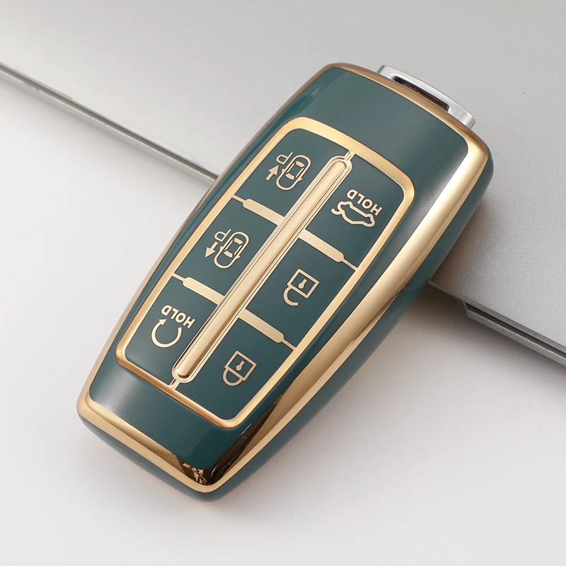 เคสใส่กุญแจรถยนต์ TPU กระดุม6/8ปุ่มสำหรับ Hyundai Genesis GV90 GV80 2020 2021 2022