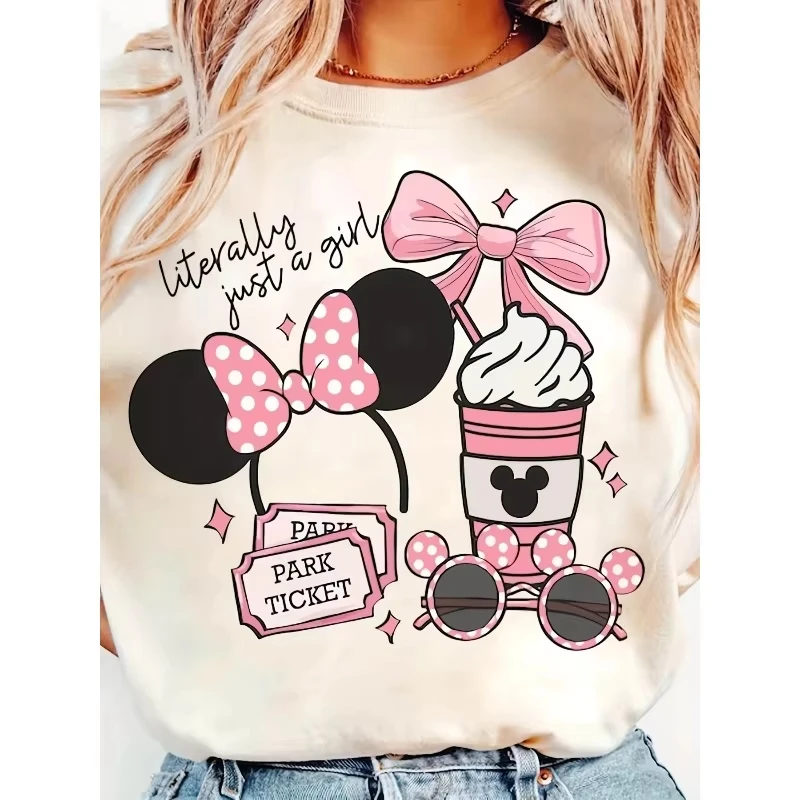 

2025 Halloween Disney TShirt Fall Minnie Mouse Tee Pumpkin Mickey Halloween Short Sleeve Summer Sport Casual Women's Clothing