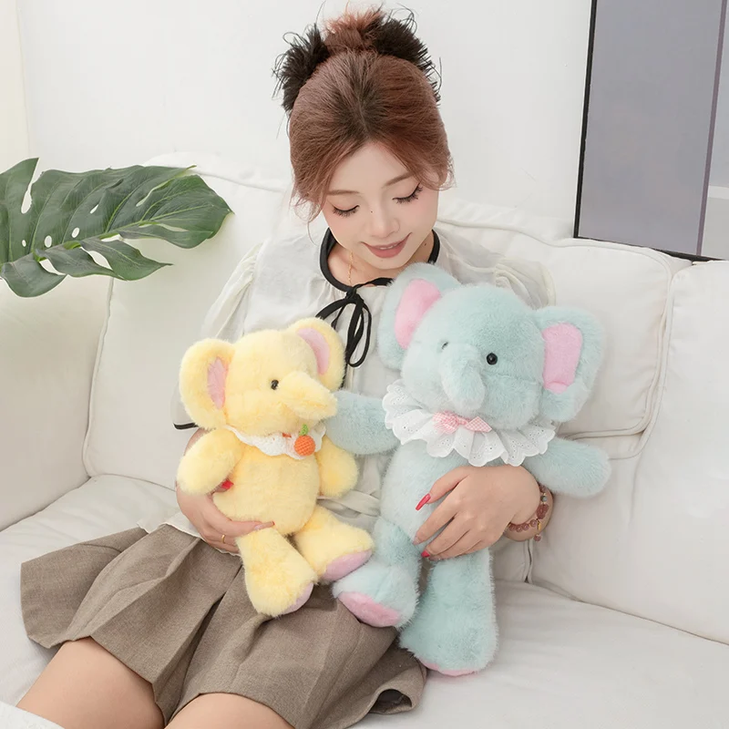 

Running Series Plush Obediently Elephant Doll Animal Toy Bib Soft Can Play Pillow Cushion Gift For Children