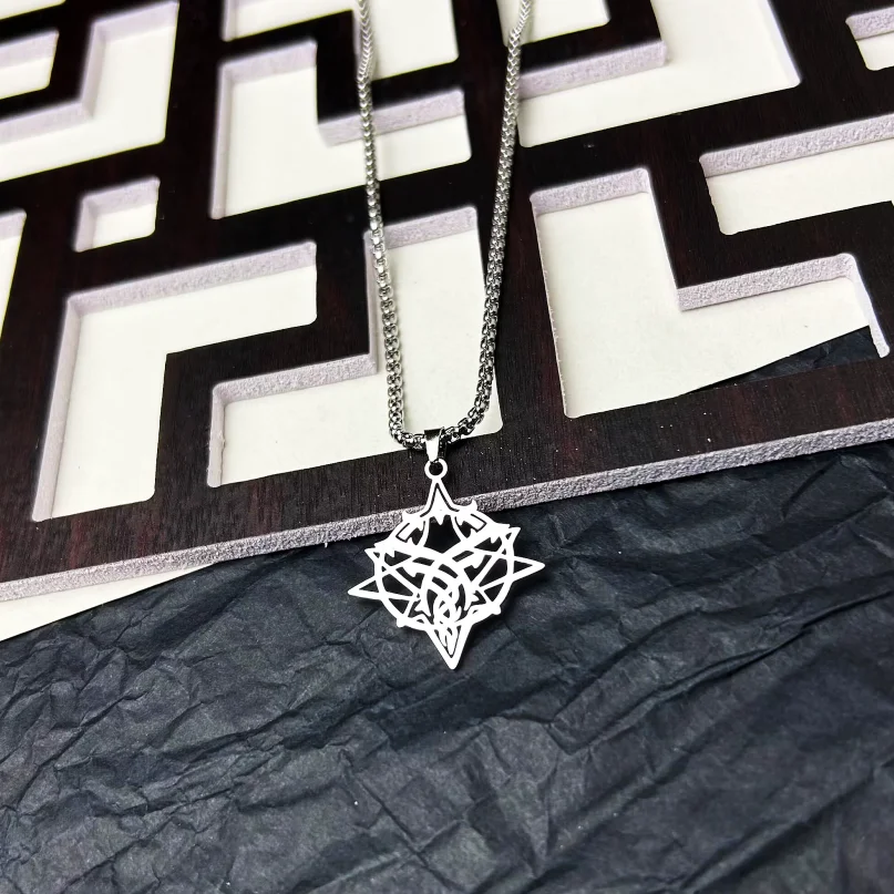 Anime Lord of the Mysteries The fool Logo Nameplate Necklace Unisex Pendant Trendy jewelry Women Men