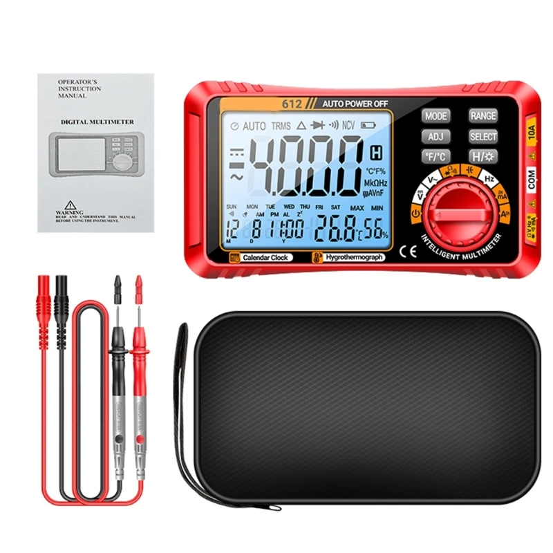 Ohmmeter Voltmeter Voltage Current Tester with Backlit 4000 Counts Multimeter Battery Operated