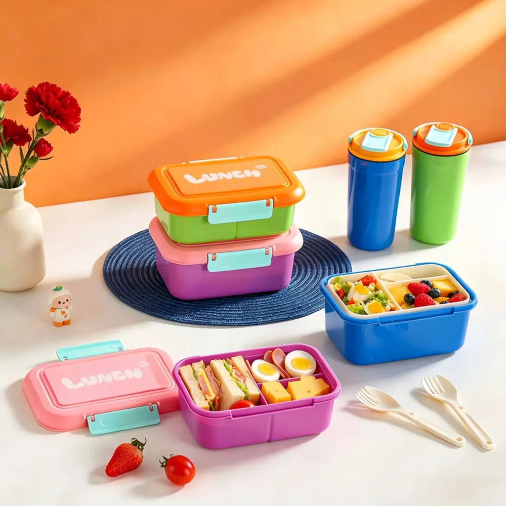 Convenient Lunch Box For Office School Food Storage Container Microwave Safe Bento Box Leakproof Compartment Set