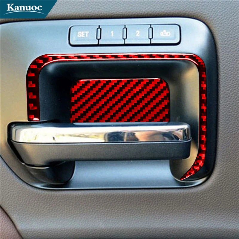 

For Chevrolet Silverado 1500/GMC Sierra 1500 2014-2018 Carbon Fiber Door Handle Stickers Car Interior Styling Accessories