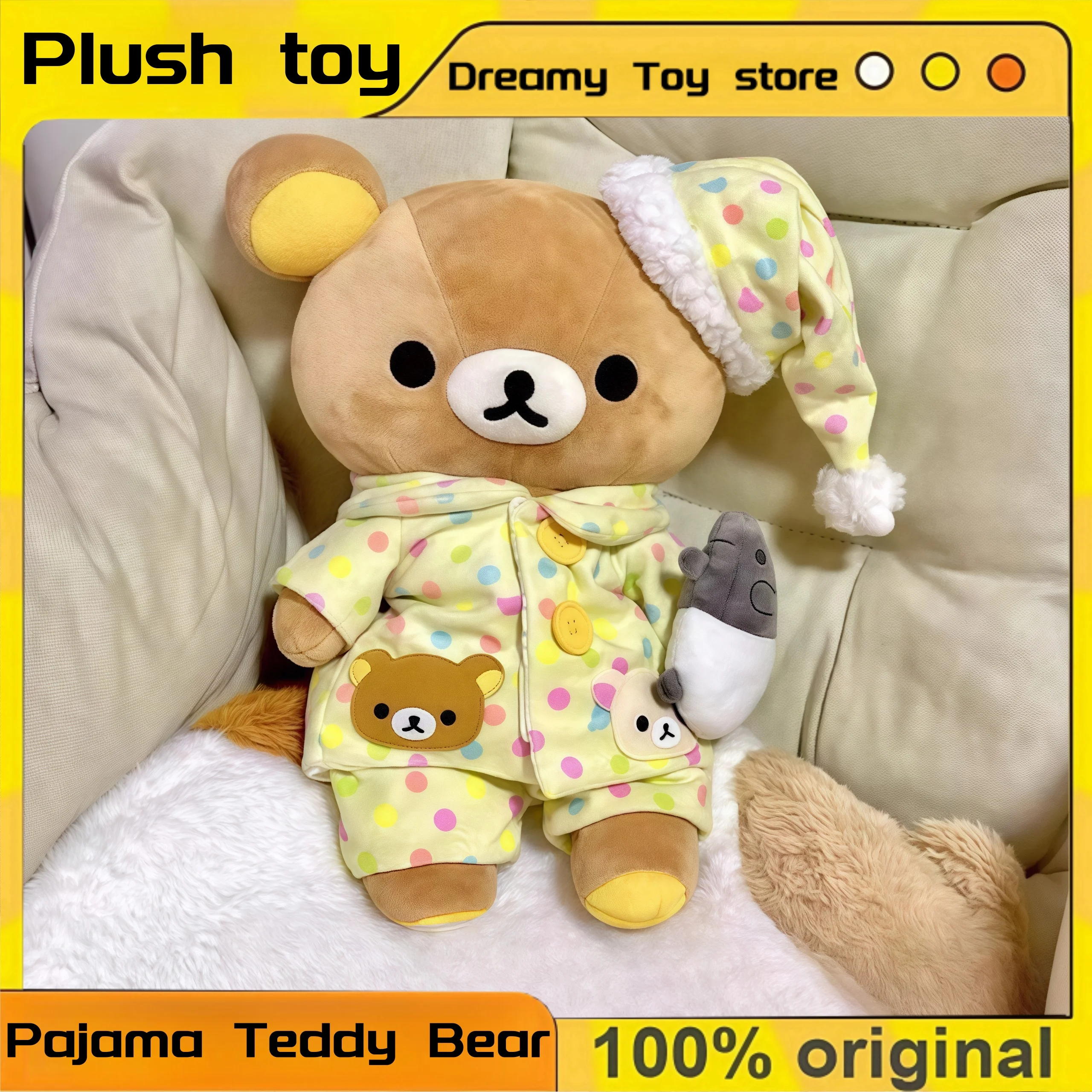 

Cute Pajamas Teddy Bear Dolls Sleeping Pillows Bed Dolls Table Decorations Room Decorations Plush Toys Children'S Holiday Gifts