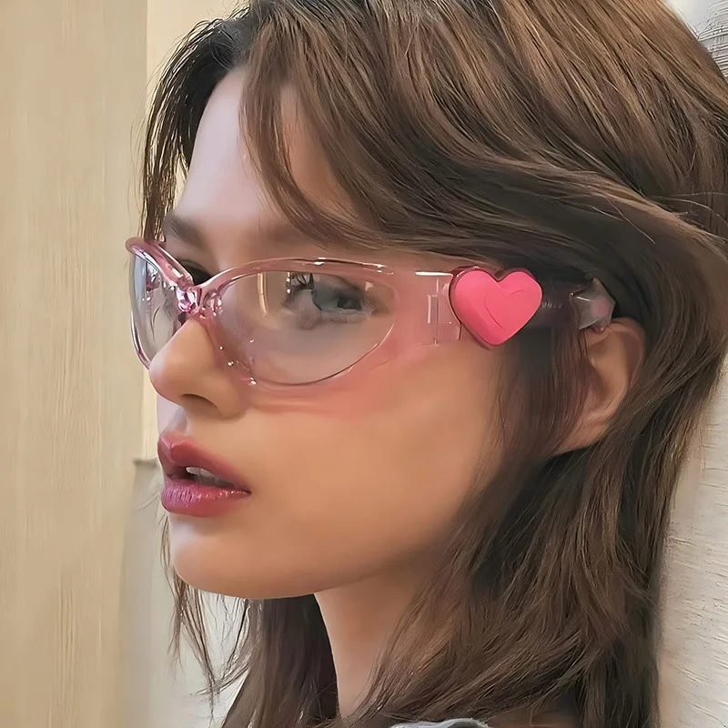 

ROXI | Party Glasses New Women Girl Oval Frame Sunglasses Pink Heart Decorated Small Frame Cute Gift Wholesale