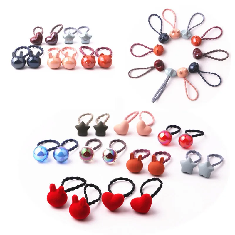 10pcs/lot Sweet Baby Hair Accessories Candy Color Kids Elastic Hair Rope Ponytail Band Ties Girls Hair Accessories Baby Girl