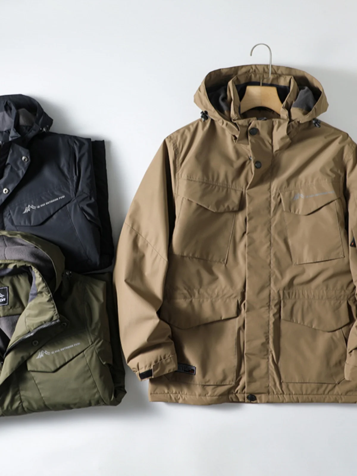 

Heavyweight Outdoor Windproof Waterproof Men's Hooded Fce Lined Cotton M65 Workwear Jaet Faionable Urban Sle