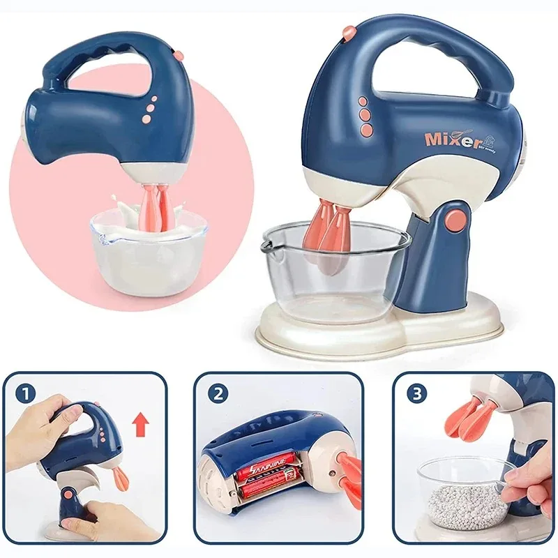 Mini Eletrodomésticos Brinquedos de Cozinha, Pretend Play Set, Cafeteira, Misturador Liquidificador e Torradeira para Crianças, Meninos e Meninas Presentes