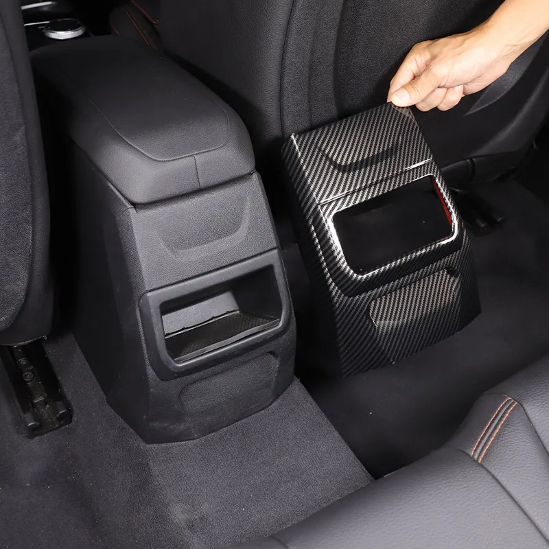 

ABS carbon fibre For BMW 1 2 Series F40 F44 2020+ Car Rear Air Conditioning Vent Frame Decoration Sticker Trim Anti kick Cover