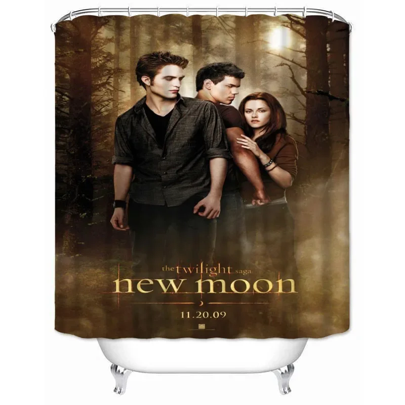 Musife Özel TWILIGHT SAGA Duş Perdesi Karikatür Su Geçirmez Polyester Kumaş Banyo Kanca Ile DIY Ev Dekor