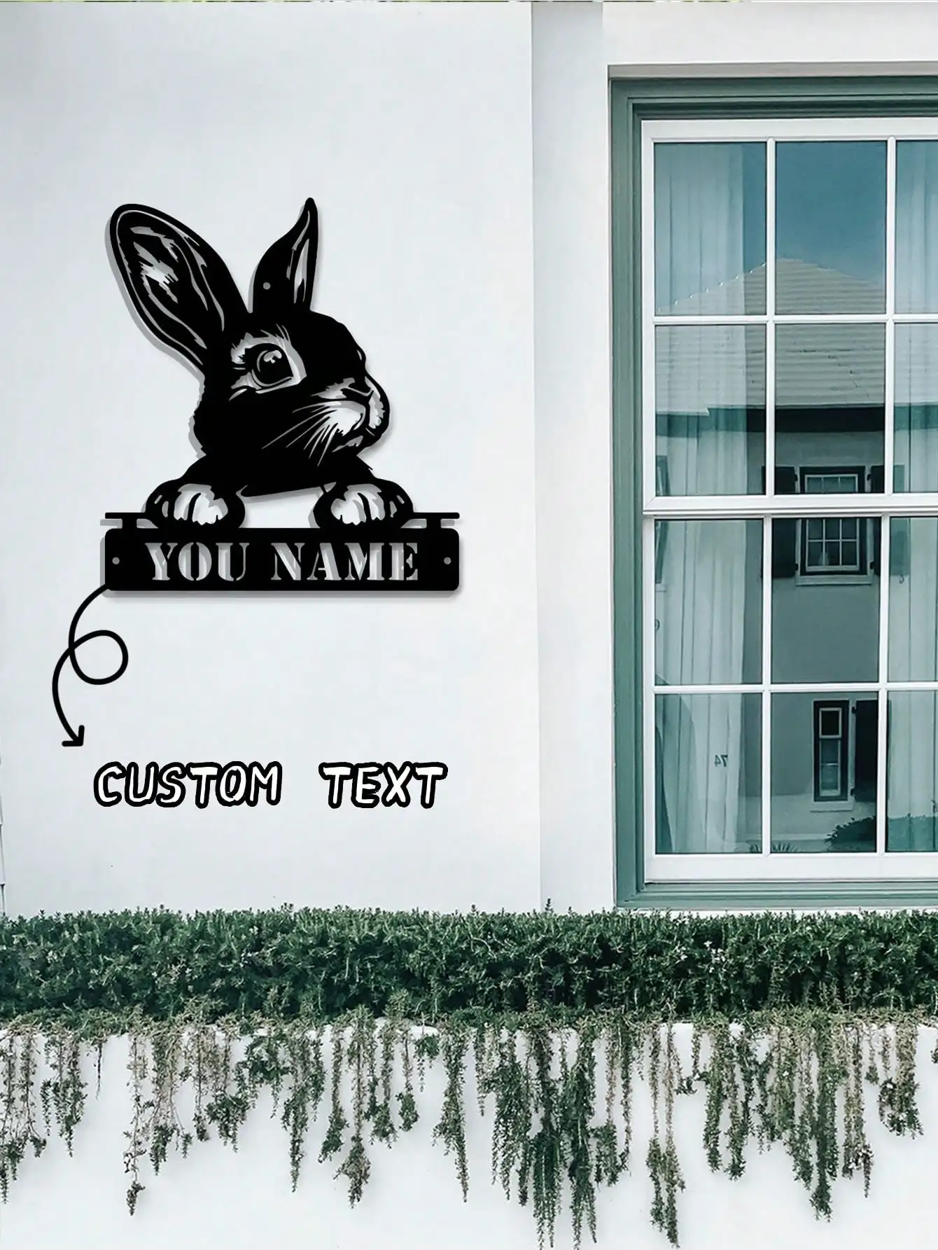 

Handmade Rabbit Metal Wall Art Custom Iron Home Decor Garden Gift