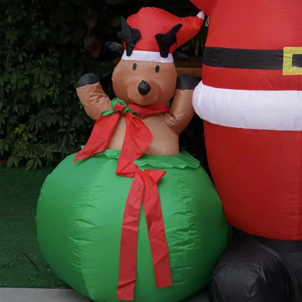 

1.8M Santa and Deer Christmas Inflatable Outdoor Decor with LED Light Waterrpoof Xmas Inflatable Decoration Navidad 2024