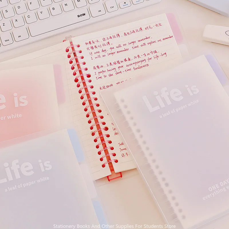 20/26 Hole Plastic Loose-leaf Book A5B5 Notebook PP Frosted Dream Colorful Simple Small Fresh Ledger