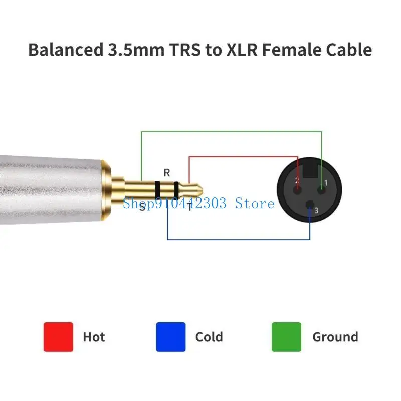 L4MD 3.5mm to 3Pin XLRs Cable 1/8inch Balanced Stereo to 3Pin XLRs Female Cord Adapter