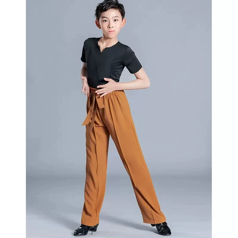 Children's Latin dance dress summer short-sleeved training dress boys performance set tango training clothing