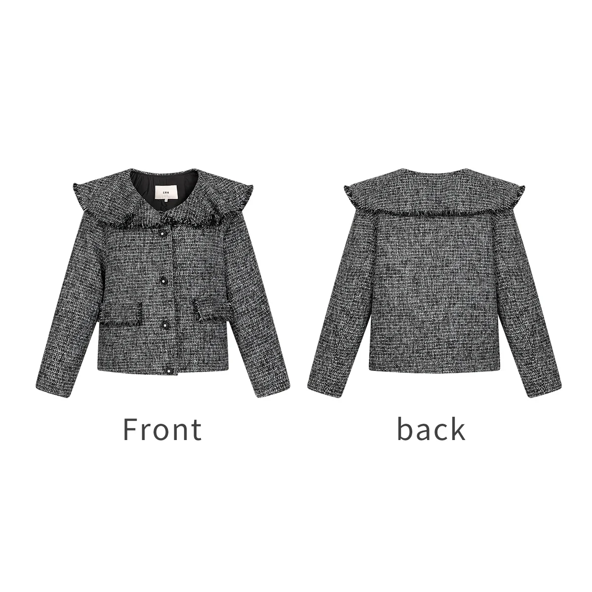 Eral Women's jacket small fragrance style fit version shawl knitted pockets urban commuting daily wear polyester fiber