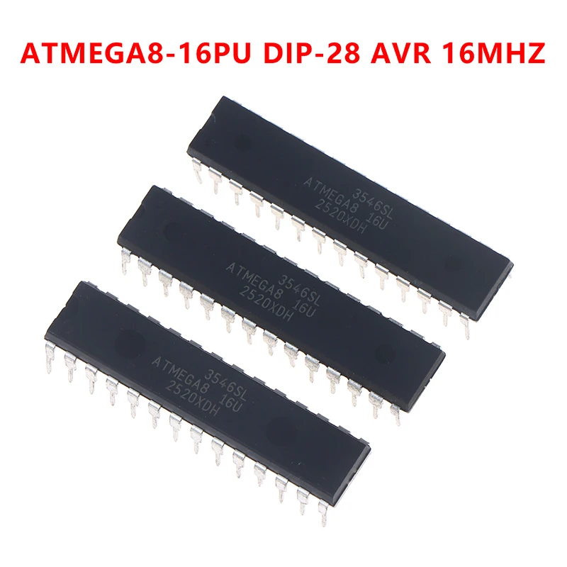 1/3Pcs ATMEGA8-16PU DIP-28 AVR/8-bit Microcontroller IC 16MHz For Development Board Accessories