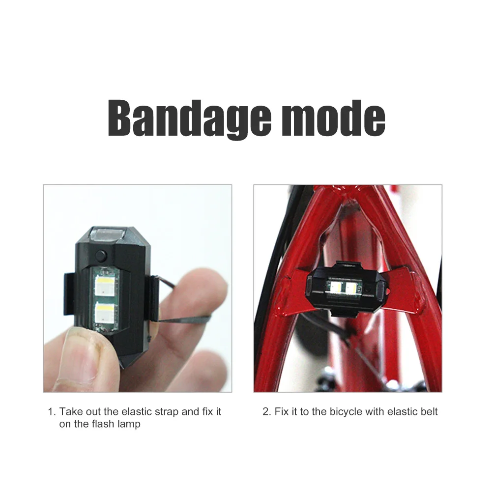 Universal Waterproof 7-Color LED Bicycle Taillight Drone Light Cycling Equipment