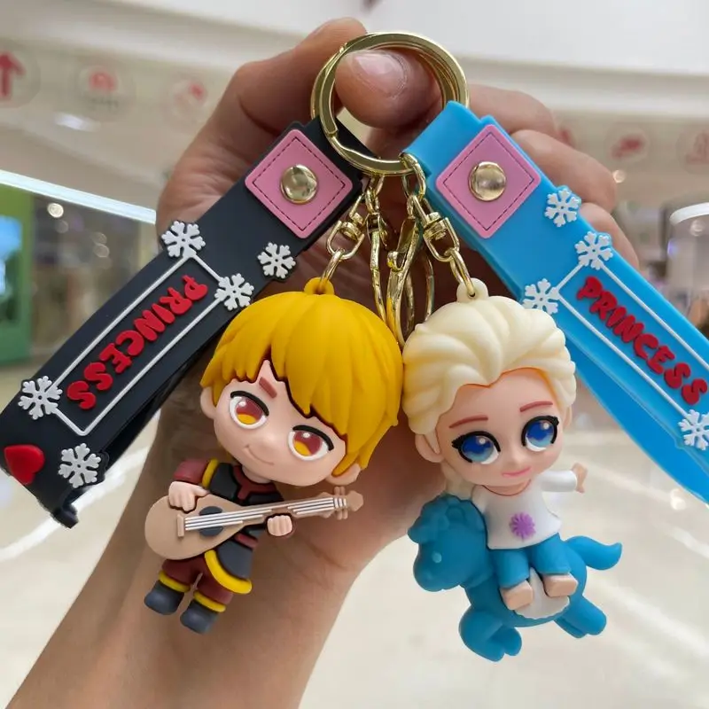 10 Pcs A Pack Frozen Elsa Anna Keychain Cartoon Doll Snowman Hans Bag Pendant Car Chain Child Boy Girl Gift Halloween Christmas