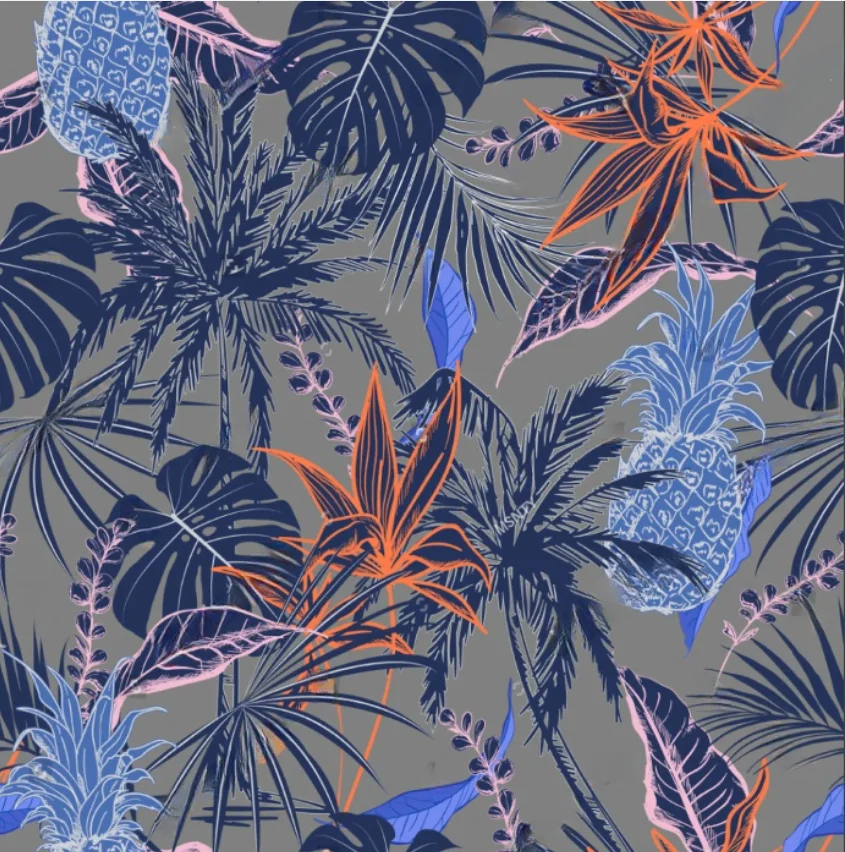Customized size HD high quality 3D wallpaper hand painted in Southeast Asia style pineapple leaves photo mural 3D wallpaper