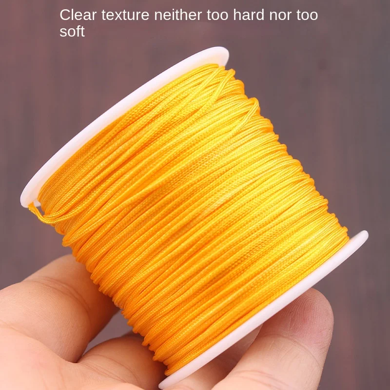 1.00-2MM Braided Macrame Silk Macrame Cord Rope Thread Wire 2MM DIY Chinese Knot Satin Bracelets Making Findings Beading