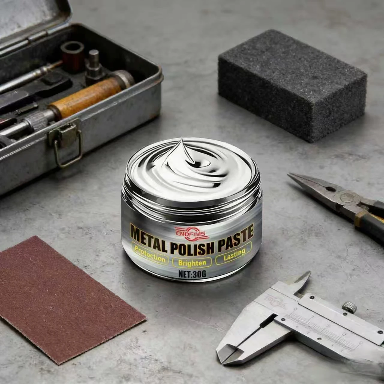 

30G Metal Polish Paste for BMW & Toyota - Auto Metal Protection, Brighten & Long-Lasting Shine for Wheel Hubs & Metal Parts
